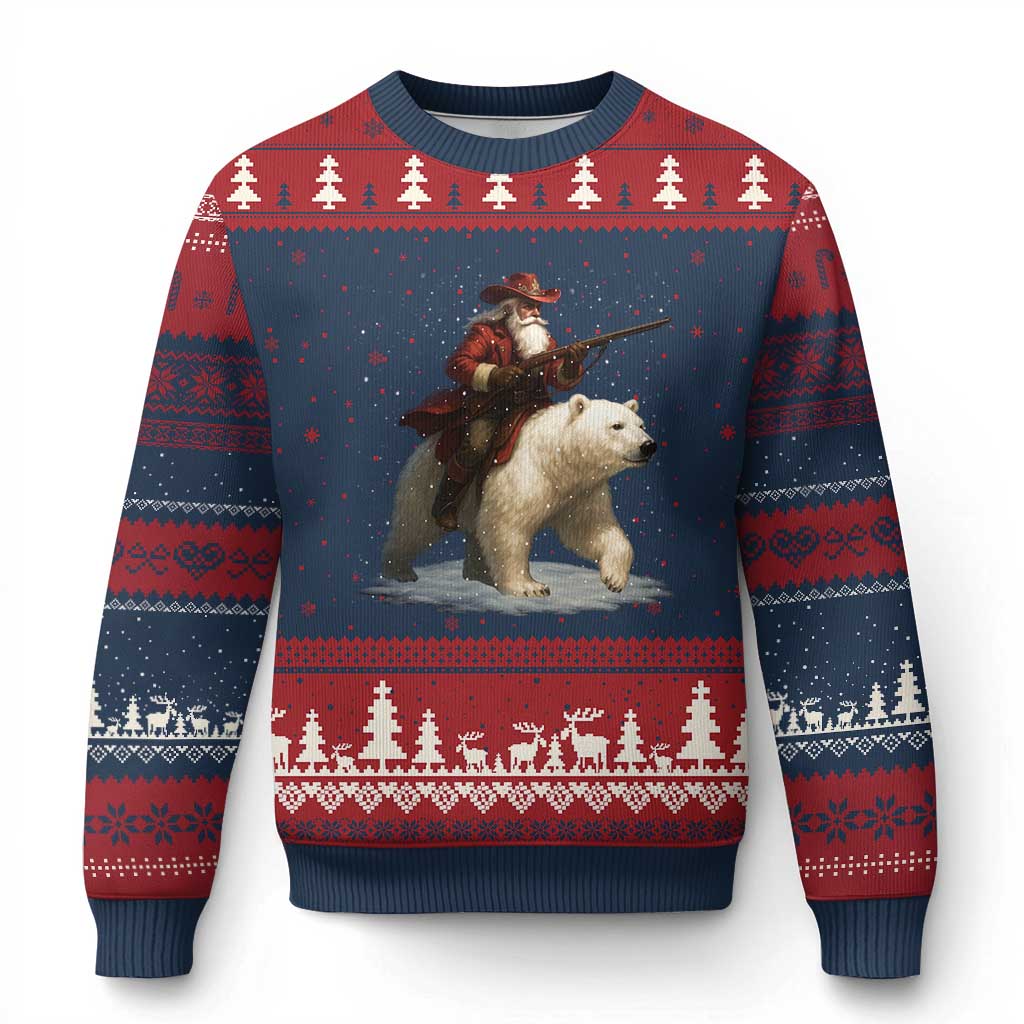 Funny Santa Gun Xmas Ugly Christmas Sweater - Wonder Print Shop