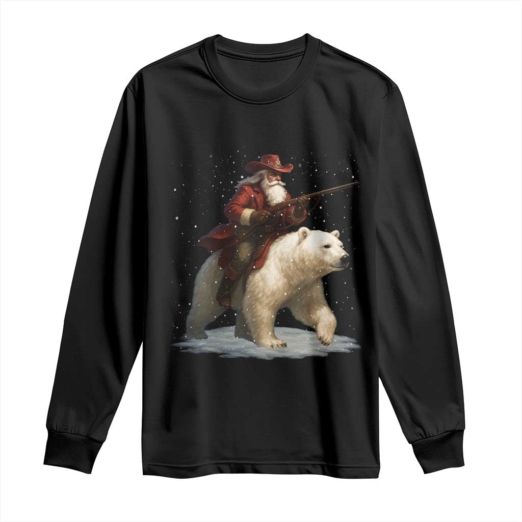 Funny Santa Gun Christmas Long Sleeve Shirt - Wonder Print Shop