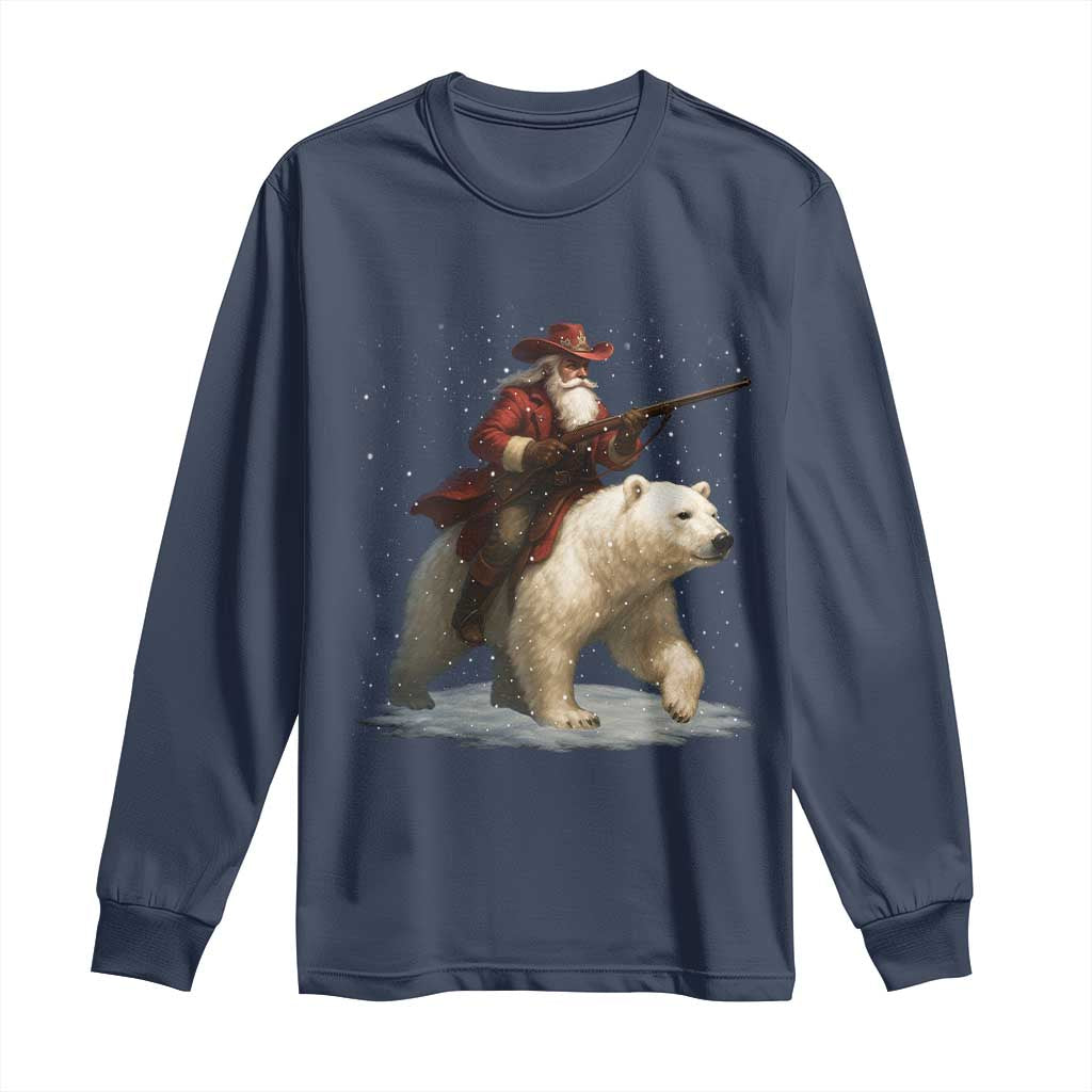 Funny Santa Gun Christmas Long Sleeve Shirt - Wonder Print Shop