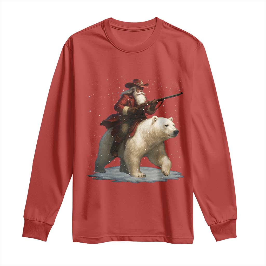 Funny Santa Gun Christmas Long Sleeve Shirt - Wonder Print Shop