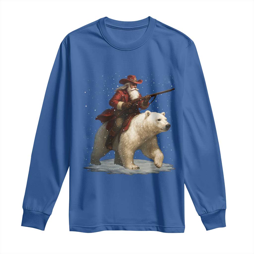 Funny Santa Gun Christmas Long Sleeve Shirt - Wonder Print Shop