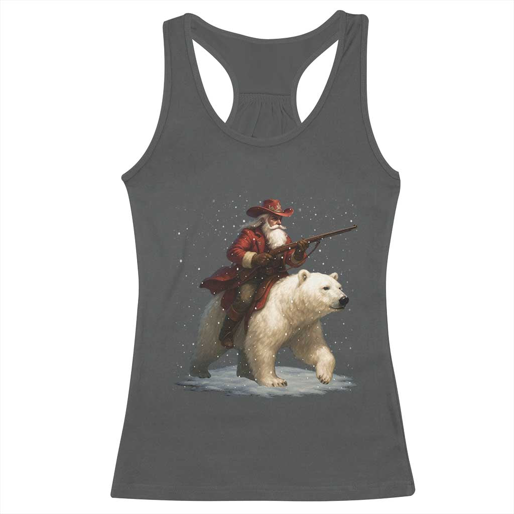 Funny Santa Gun Christmas Racerback Tank Top - Wonder Print Shop