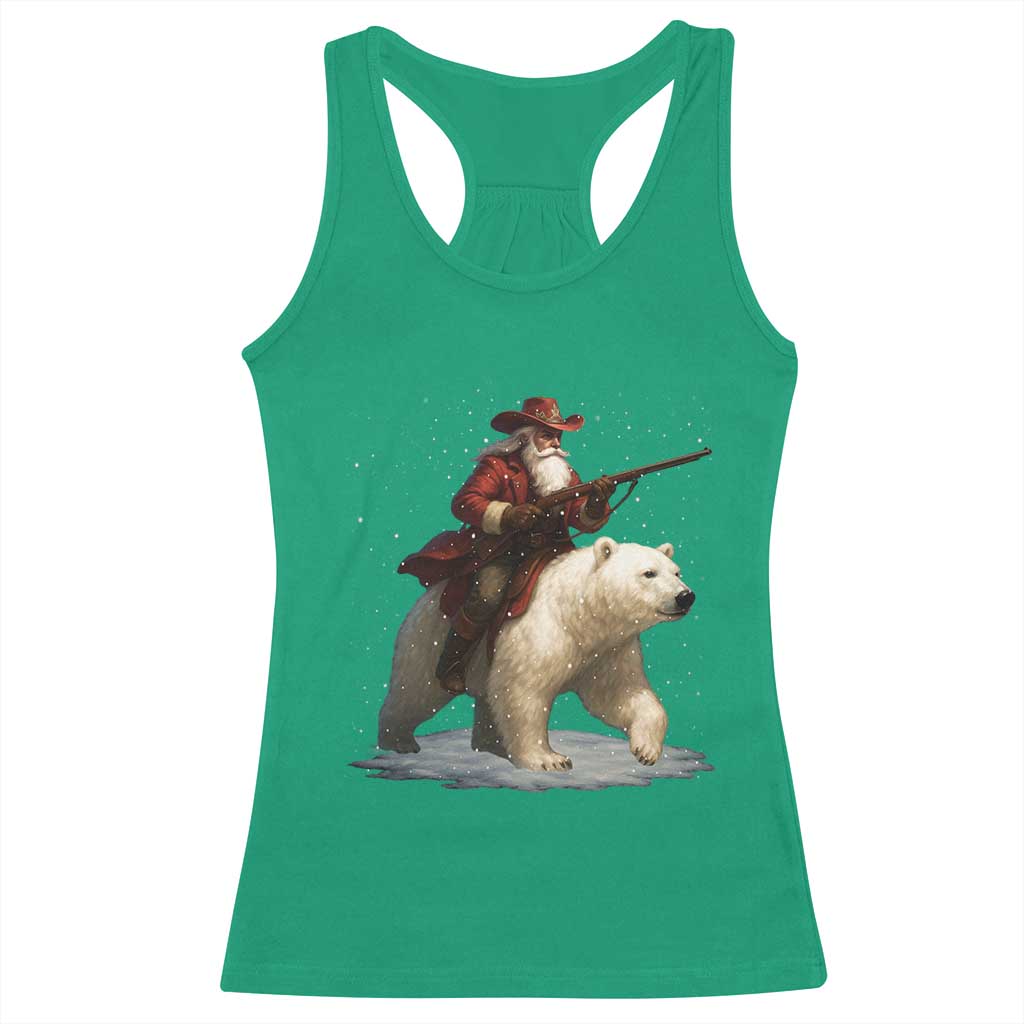 Funny Santa Gun Christmas Racerback Tank Top - Wonder Print Shop