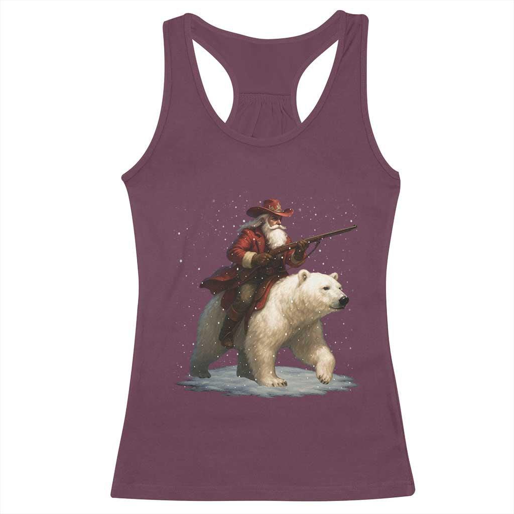 Funny Santa Gun Christmas Racerback Tank Top - Wonder Print Shop