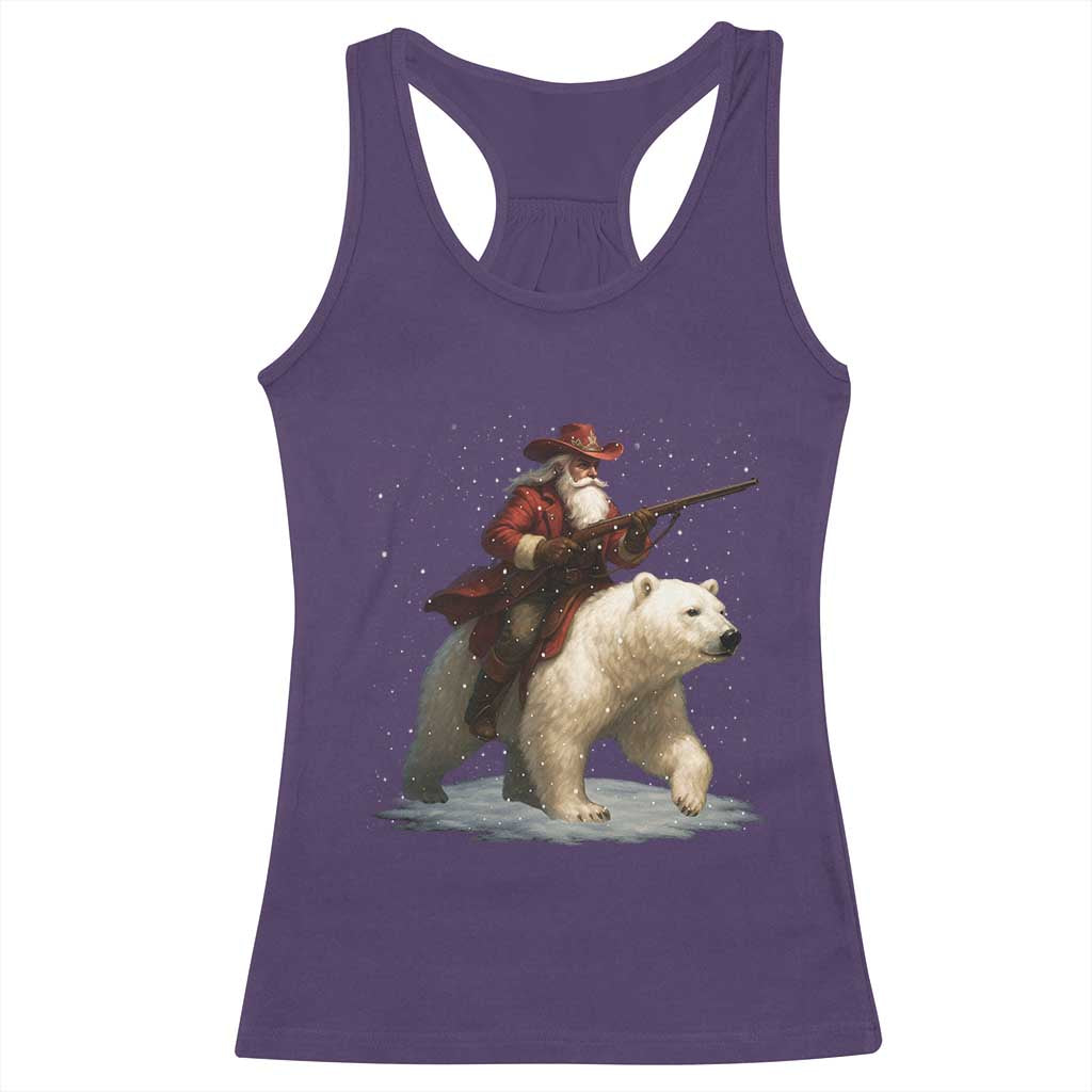 Funny Santa Gun Christmas Racerback Tank Top - Wonder Print Shop