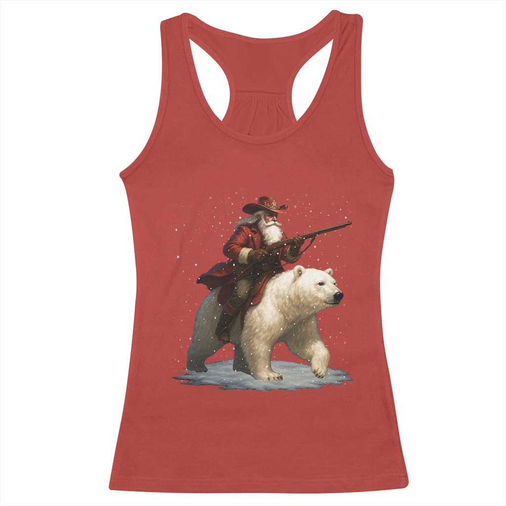Funny Santa Gun Christmas Racerback Tank Top - Wonder Print Shop