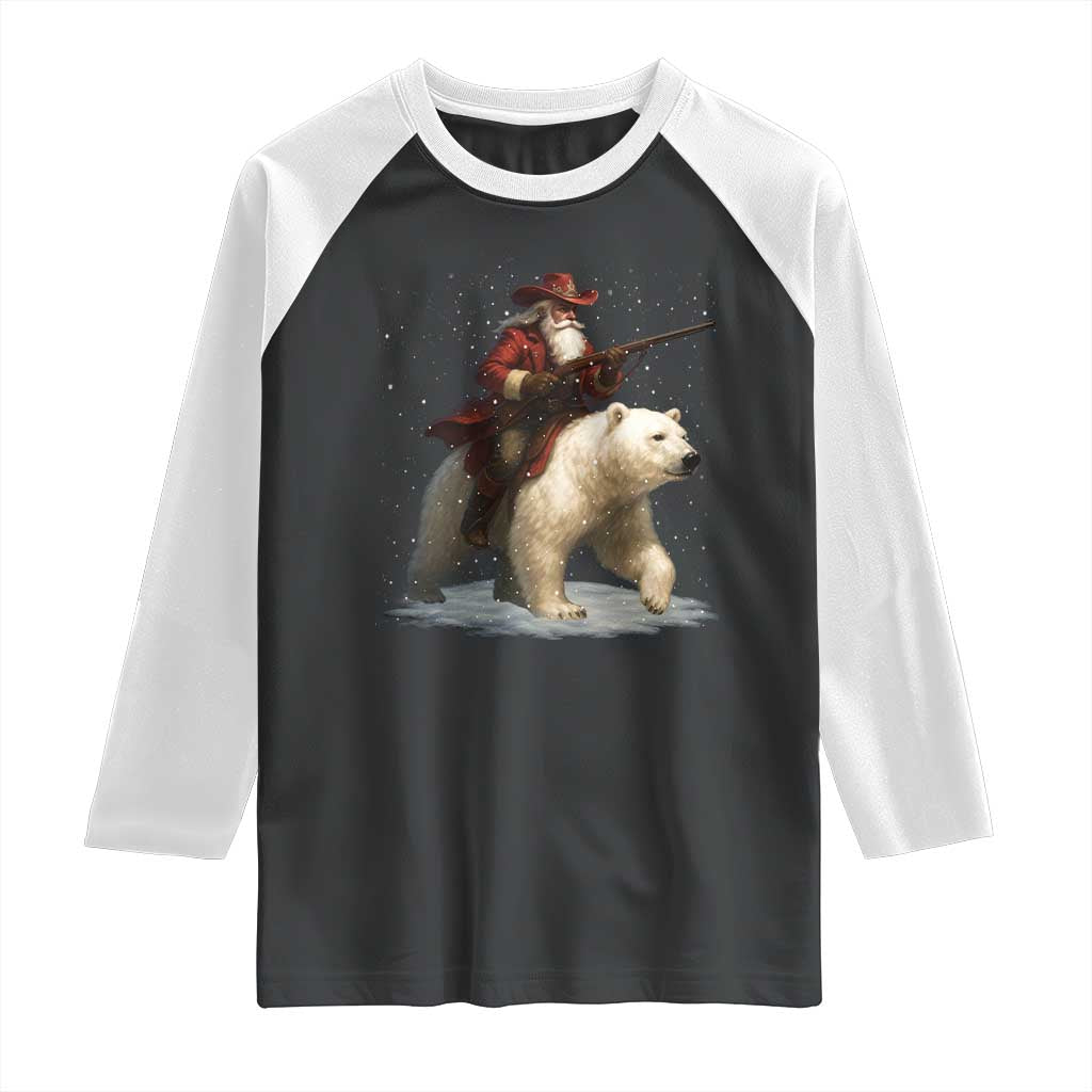 Funny Santa Gun Christmas Raglan Shirt - Wonder Print Shop