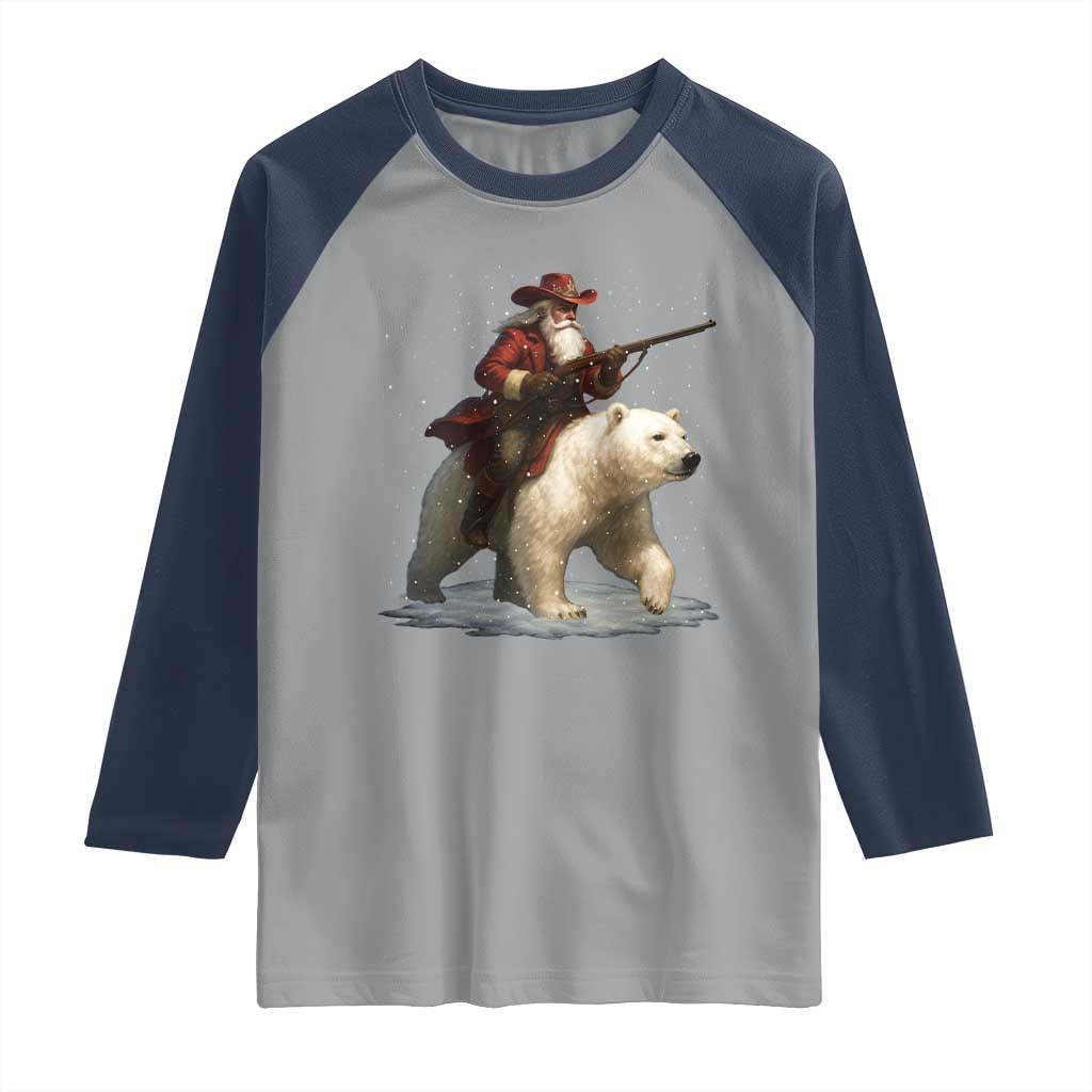 Funny Santa Gun Christmas Raglan Shirt - Wonder Print Shop