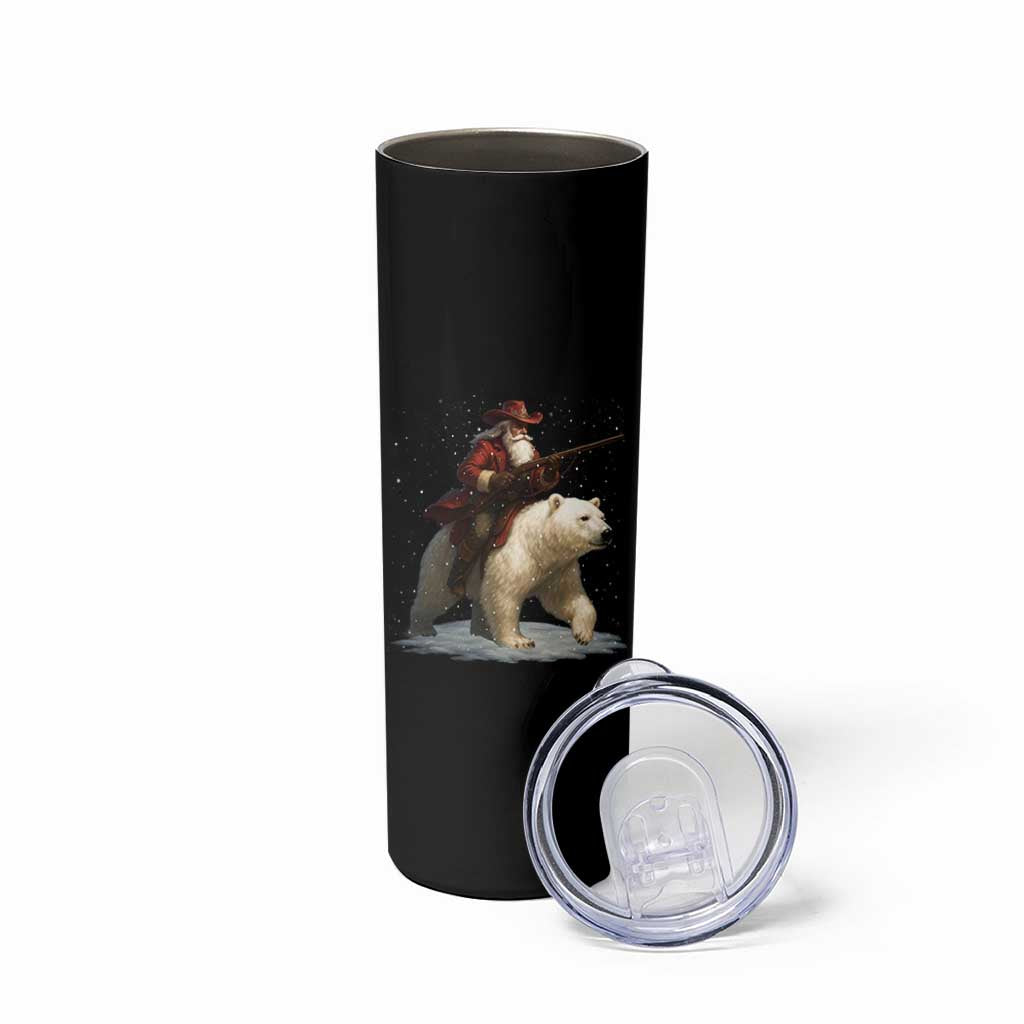 Funny Santa Gun Christmas Skinny Tumbler - Wonder Print Shop