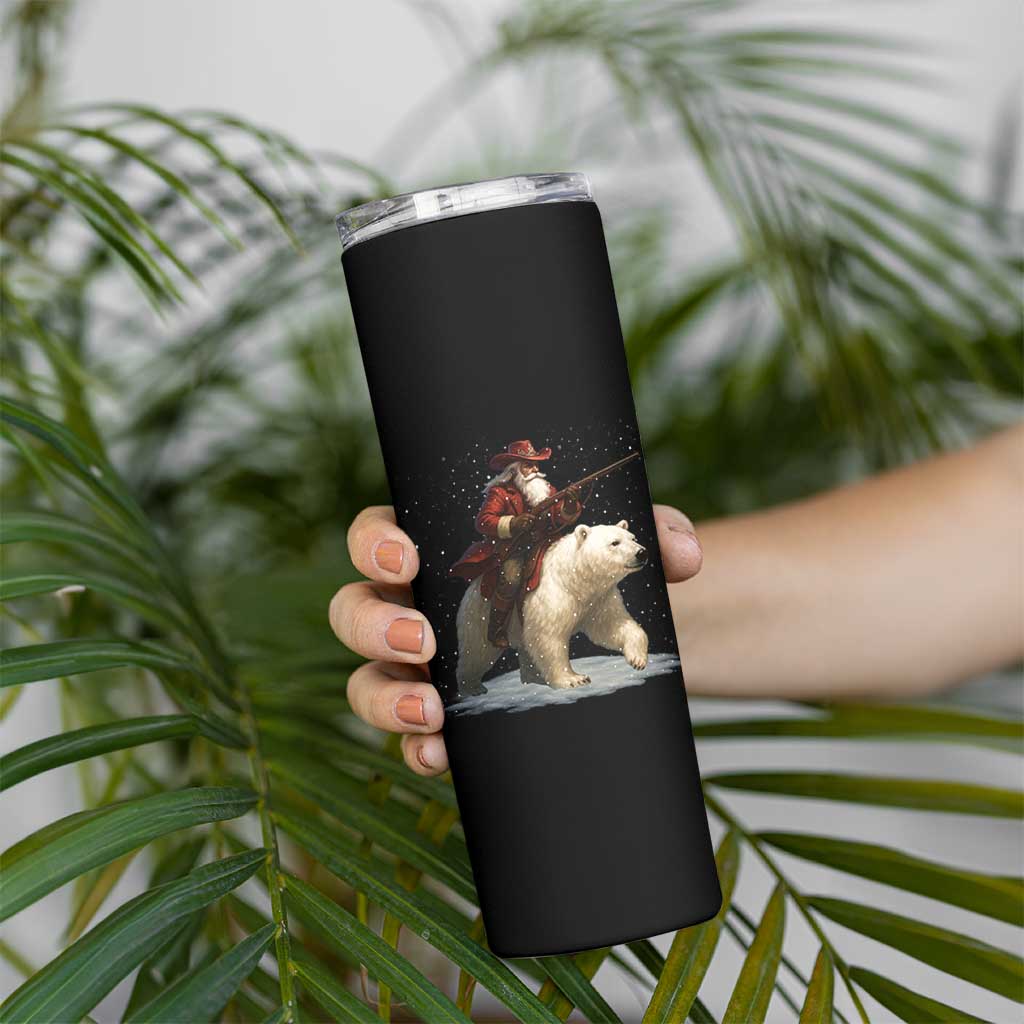 Funny Santa Gun Christmas Skinny Tumbler - Wonder Print Shop