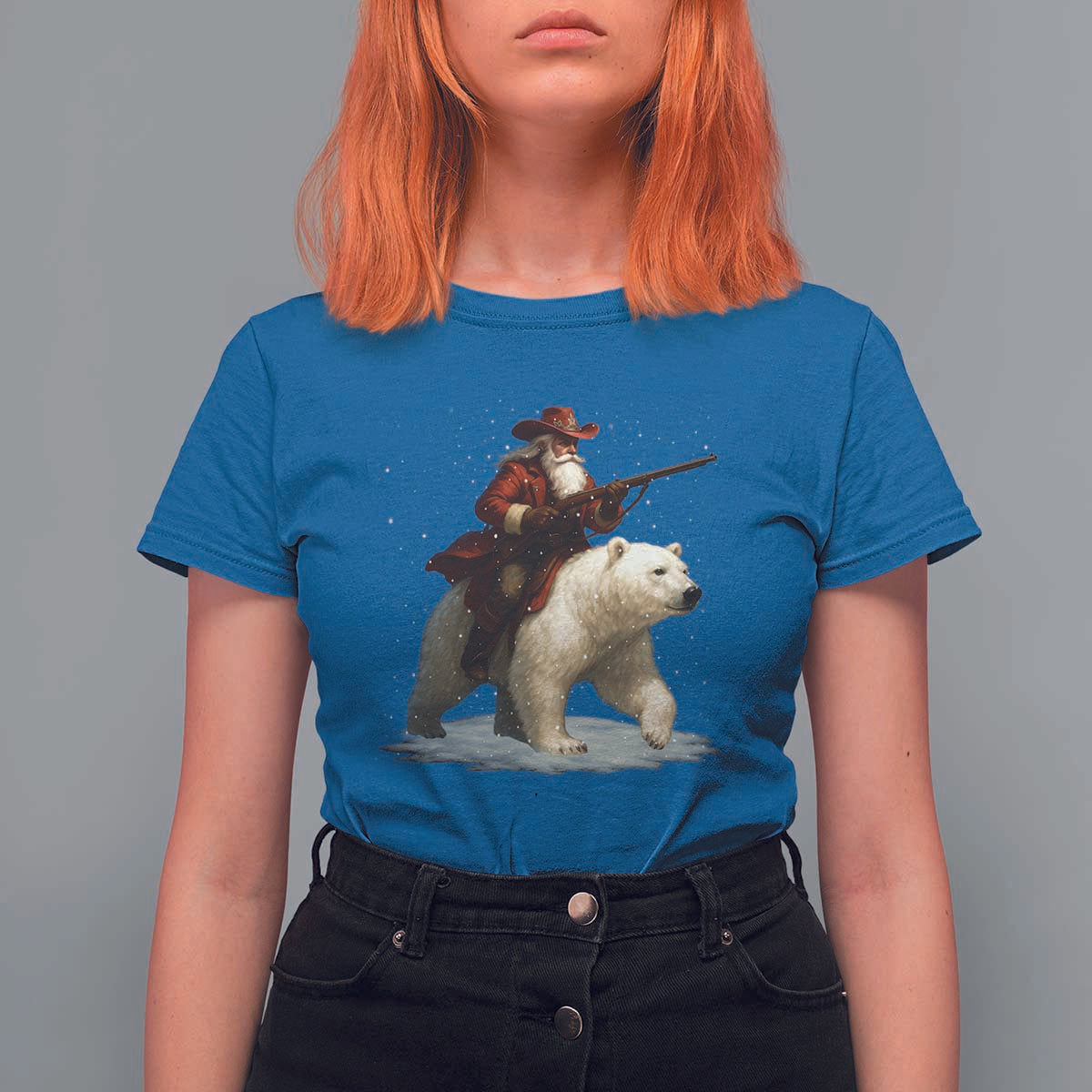 Funny Santa Gun Christmas T Shirt For Women - Wonder Print Shop