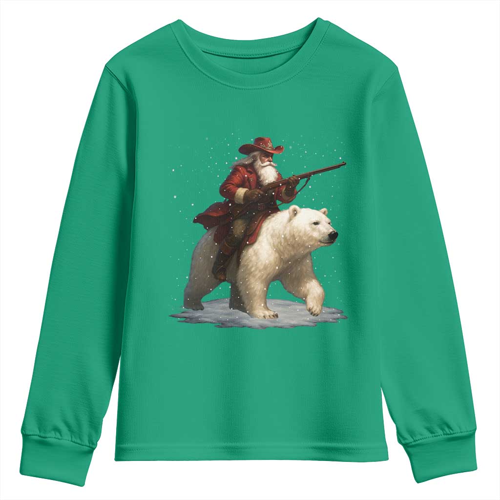 Funny Santa Gun Christmas Youth Sweatshirt - Wonder Print Shop