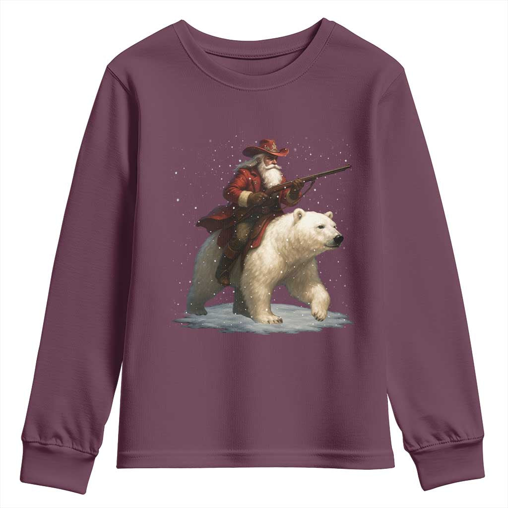 Funny Santa Gun Christmas Youth Sweatshirt - Wonder Print Shop