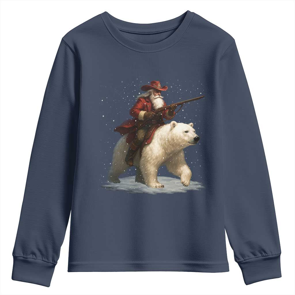 Funny Santa Gun Christmas Youth Sweatshirt - Wonder Print Shop