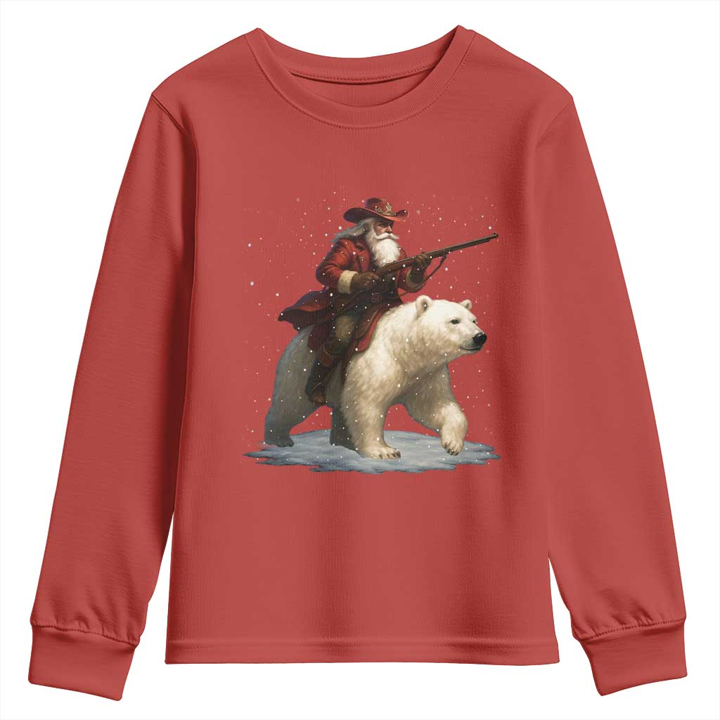 Funny Santa Gun Christmas Youth Sweatshirt - Wonder Print Shop