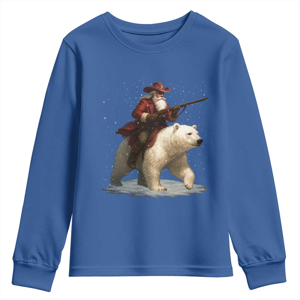 Funny Santa Gun Christmas Youth Sweatshirt - Wonder Print Shop