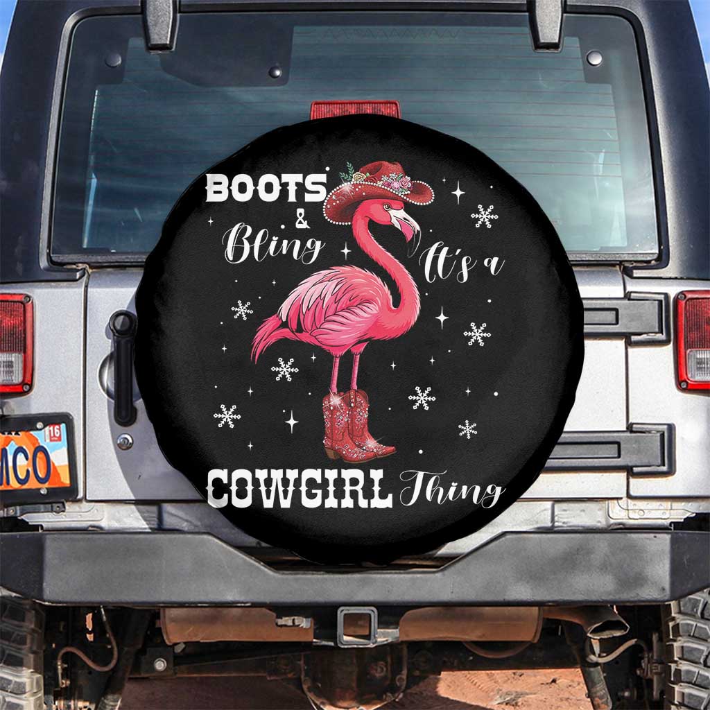 Cowboy Flamingo Spare Tire Cover Boots And Bling It Is A Cowgirl Thing - Wonder Print Shop