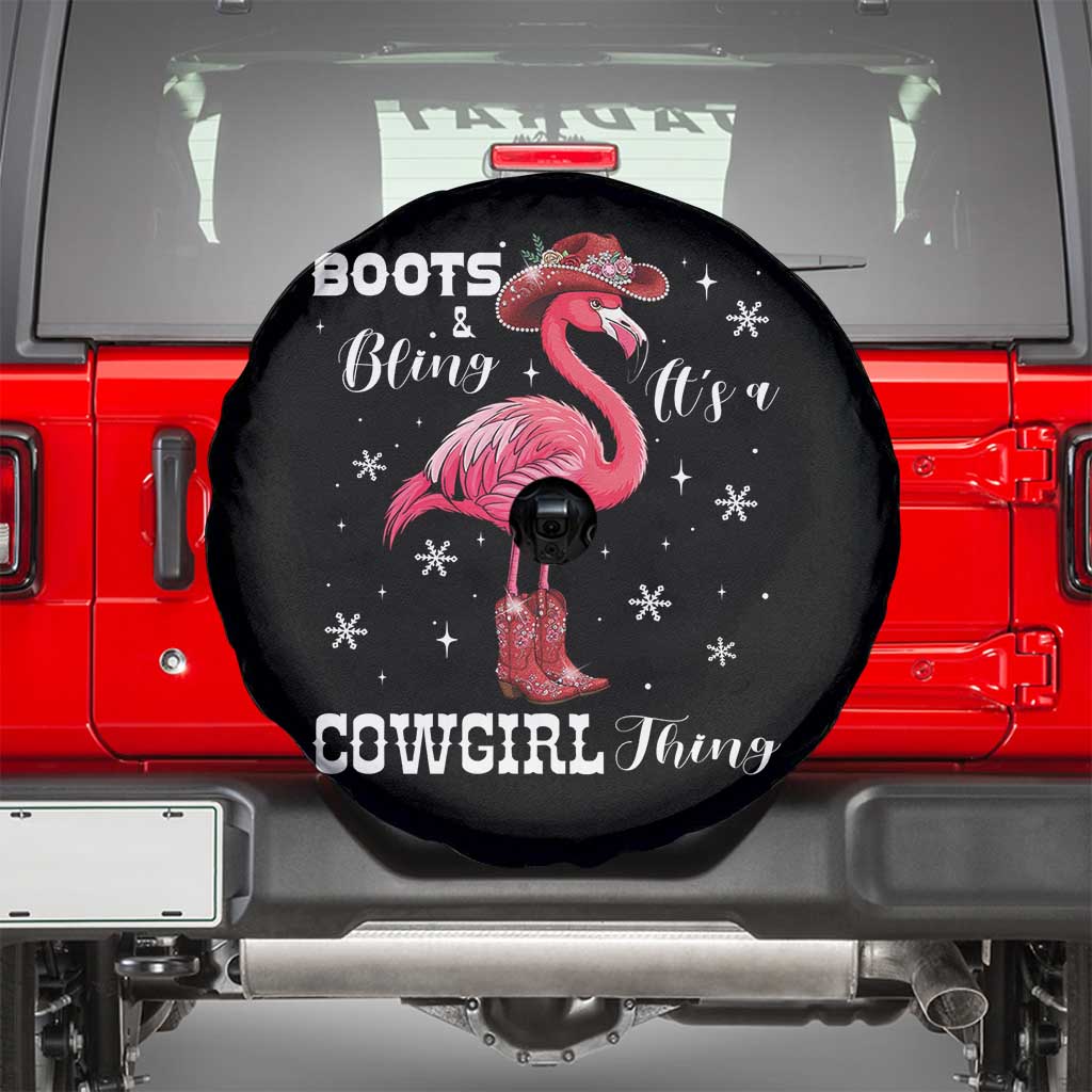 Cowboy Flamingo Spare Tire Cover Boots And Bling It Is A Cowgirl Thing - Wonder Print Shop