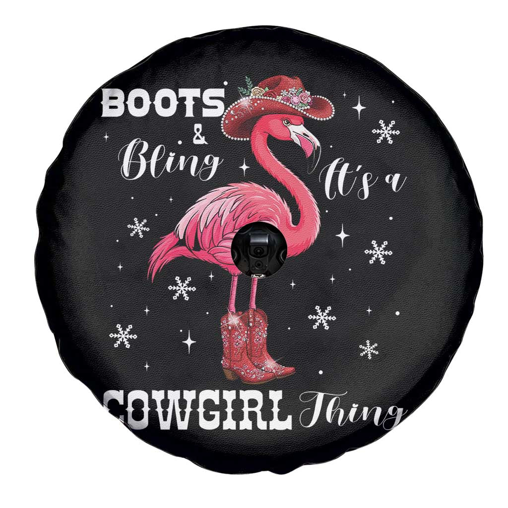 Cowboy Flamingo Spare Tire Cover Boots And Bling It Is A Cowgirl Thing - Wonder Print Shop