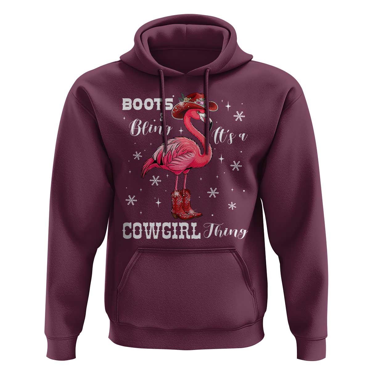 Cowboy Flamingo Hoodie Boots And Bling It Is A Cowgirl Thing - Wonder Print Shop