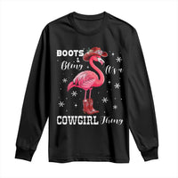 Cowboy Flamingo Long Sleeve Shirt Boots And Bling It Is A Cowgirl Thing - Wonder Print Shop