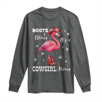 Cowboy Flamingo Long Sleeve Shirt Boots And Bling It Is A Cowgirl Thing - Wonder Print Shop
