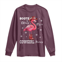 Cowboy Flamingo Long Sleeve Shirt Boots And Bling It Is A Cowgirl Thing - Wonder Print Shop
