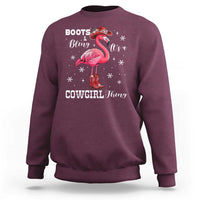 Cowboy Flamingo Sweatshirt Boots And Bling It Is A Cowgirl Thing - Wonder Print Shop