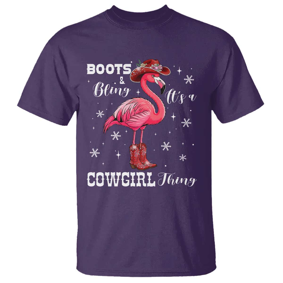 Cowboy Flamingo T Shirt Boots And Bling It Is A Cowgirl Thing - Wonder Print Shop
