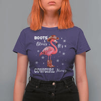Cowboy Flamingo T Shirt For Women Boots And Bling It Is A Cowgirl Thing - Wonder Print Shop