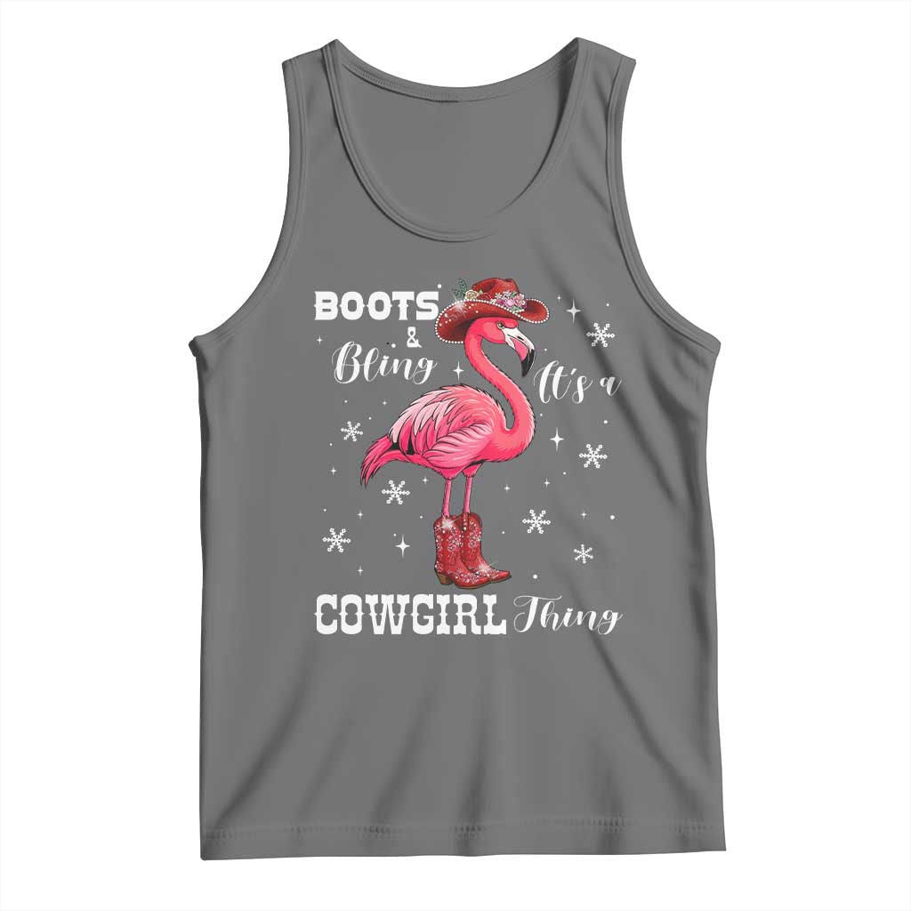 Cowboy Flamingo Tank Top Boots And Bling It Is A Cowgirl Thing - Wonder Print Shop