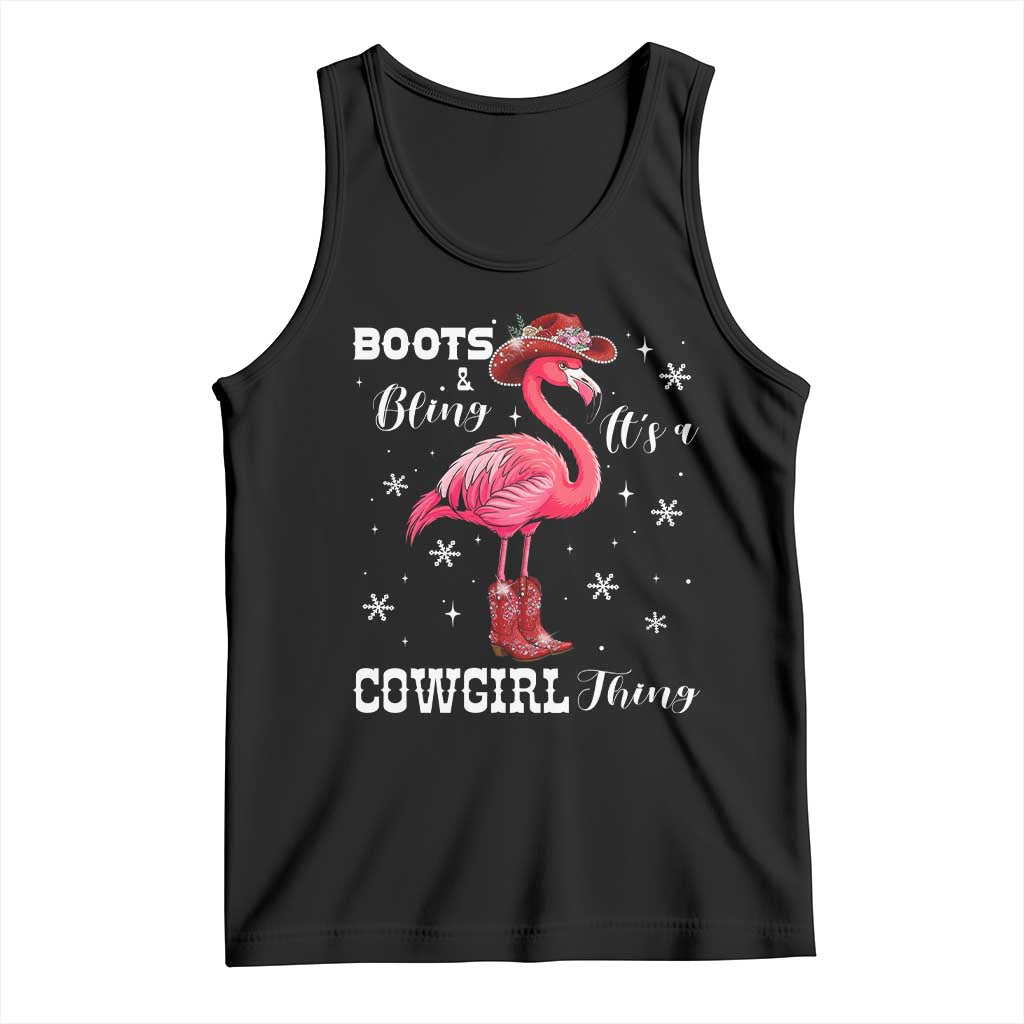 Cowboy Flamingo Tank Top Boots And Bling It Is A Cowgirl Thing - Wonder Print Shop