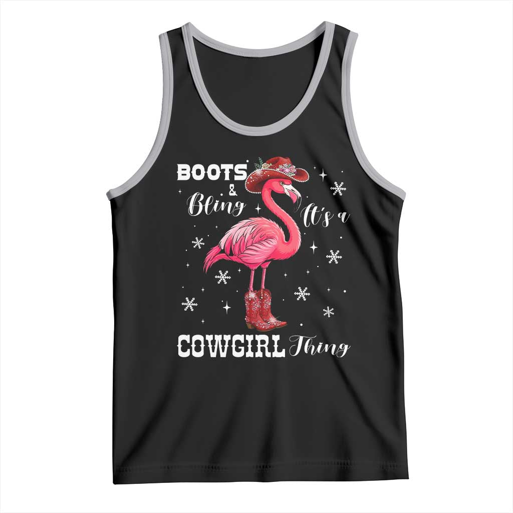 Cowboy Flamingo Tank Top Boots And Bling It Is A Cowgirl Thing - Wonder Print Shop