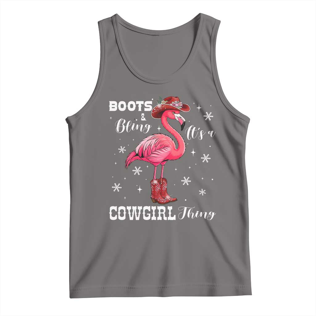 Cowboy Flamingo Tank Top Boots And Bling It Is A Cowgirl Thing - Wonder Print Shop