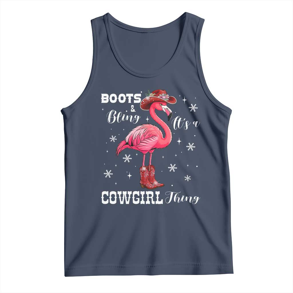 Cowboy Flamingo Tank Top Boots And Bling It Is A Cowgirl Thing - Wonder Print Shop
