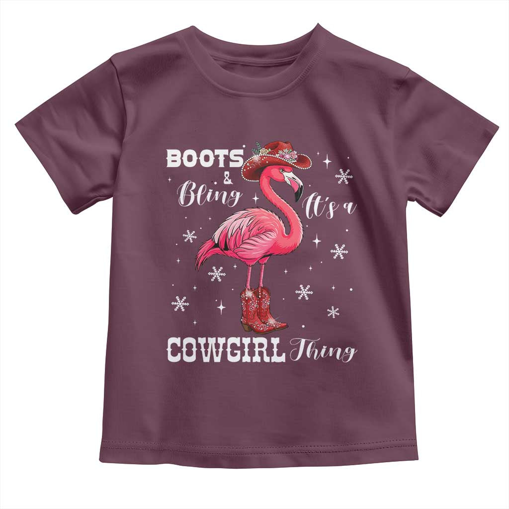 Cowboy Flamingo Toddler T Shirt Boots And Bling It Is A Cowgirl Thing - Wonder Print Shop