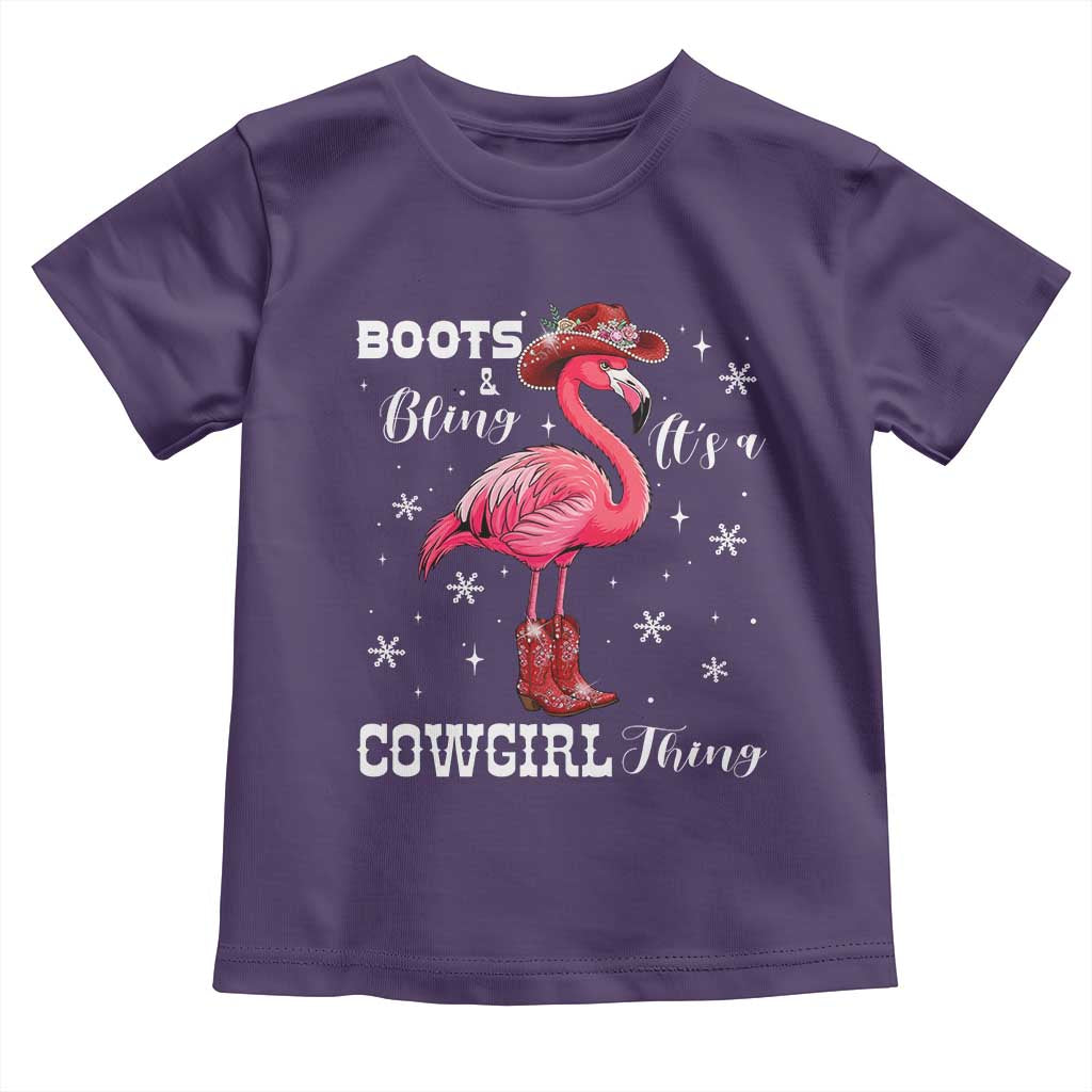 Cowboy Flamingo Toddler T Shirt Boots And Bling It Is A Cowgirl Thing - Wonder Print Shop