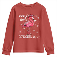 Cowboy Flamingo Youth Sweatshirt Boots And Bling It Is A Cowgirl Thing - Wonder Print Shop