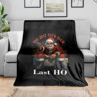 Funny Santa Gun Christmas Throw Blanket You Just Yeed Your Last Ho - Wonder Print Shop