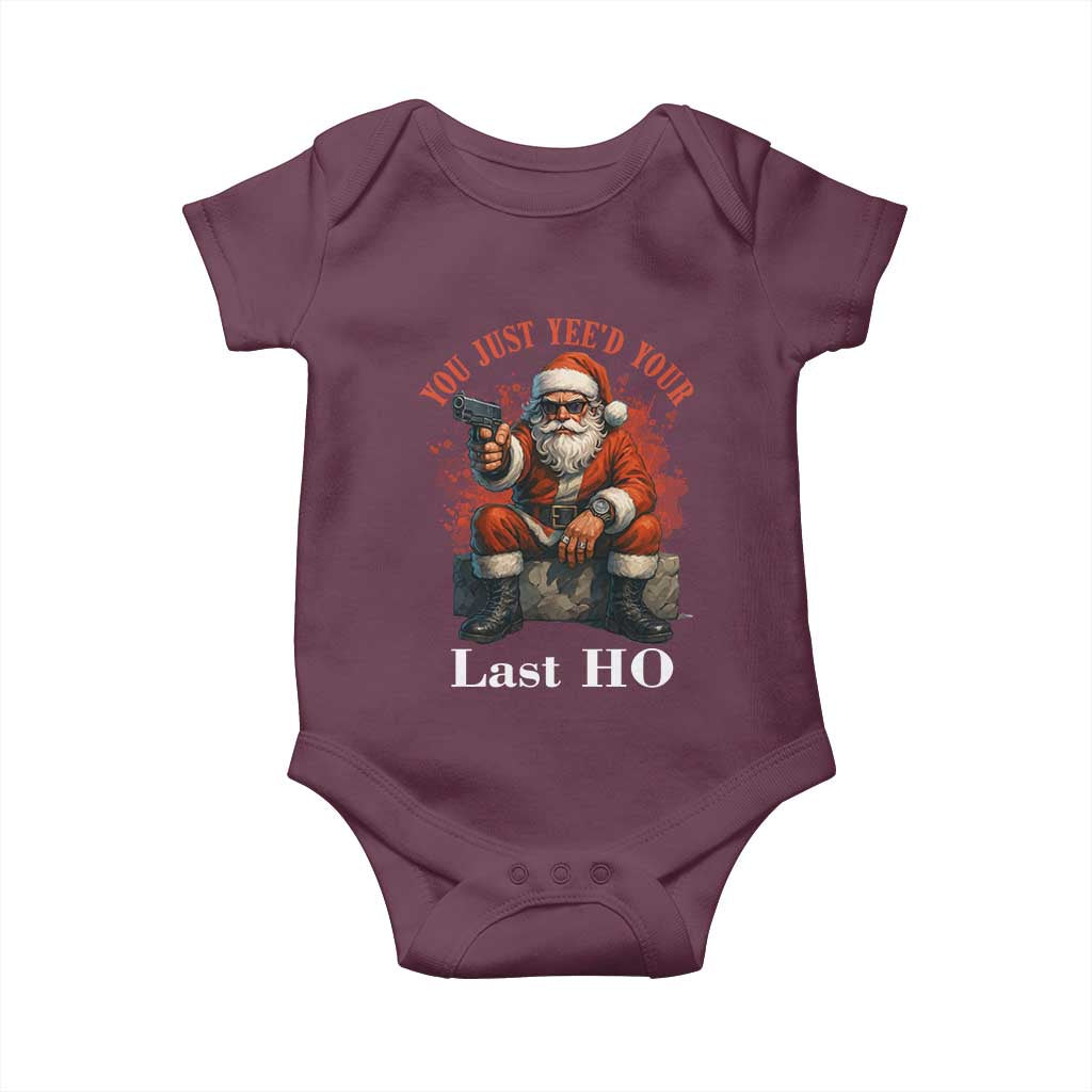Funny Santa Gun Christmas Baby Onesie You Just Yeed Your Last Ho - Wonder Print Shop