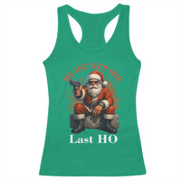 Funny Santa Gun Christmas Racerback Tank Top You Just Yeed Your Last Ho - Wonder Print Shop