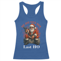 Funny Santa Gun Christmas Racerback Tank Top You Just Yeed Your Last Ho - Wonder Print Shop
