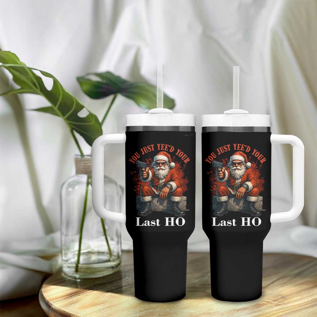 Funny Santa Gun Christmas Tumbler With Handle You Just Yeed Your Last Ho - Wonder Print Shop