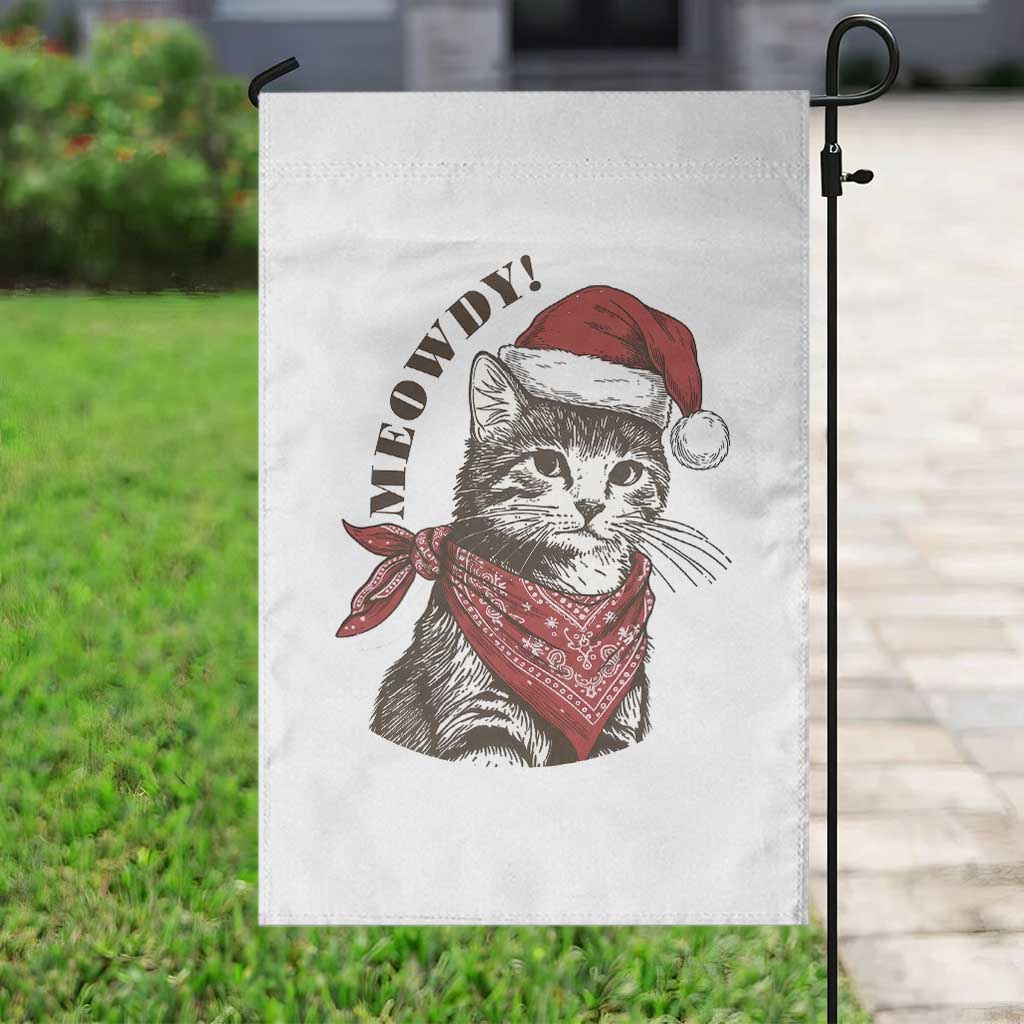 Cowboy Cat Christmas Garden Flag Meowdy Western Rodeo - Wonder Print Shop