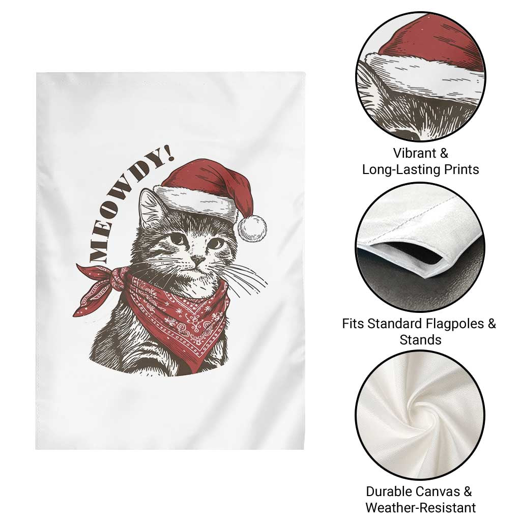 Cowboy Cat Christmas Garden Flag Meowdy Western Rodeo - Wonder Print Shop