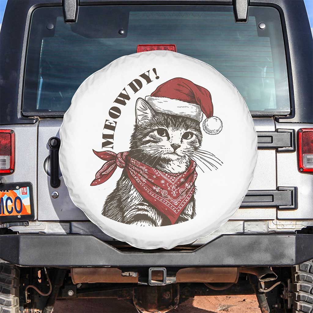 Cowboy Cat Christmas Spare Tire Cover Meowdy Western Rodeo - Wonder Print Shop