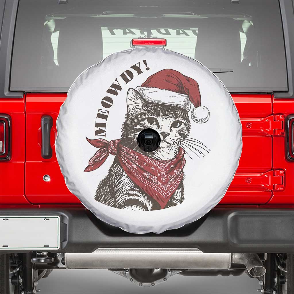 Cowboy Cat Christmas Spare Tire Cover Meowdy Western Rodeo - Wonder Print Shop