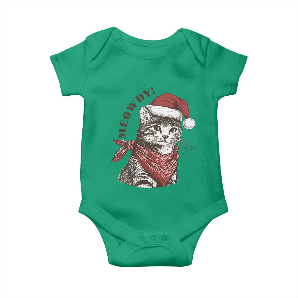 Cowboy Cat Christmas Baby Onesie Meowdy Western Rodeo - Wonder Print Shop