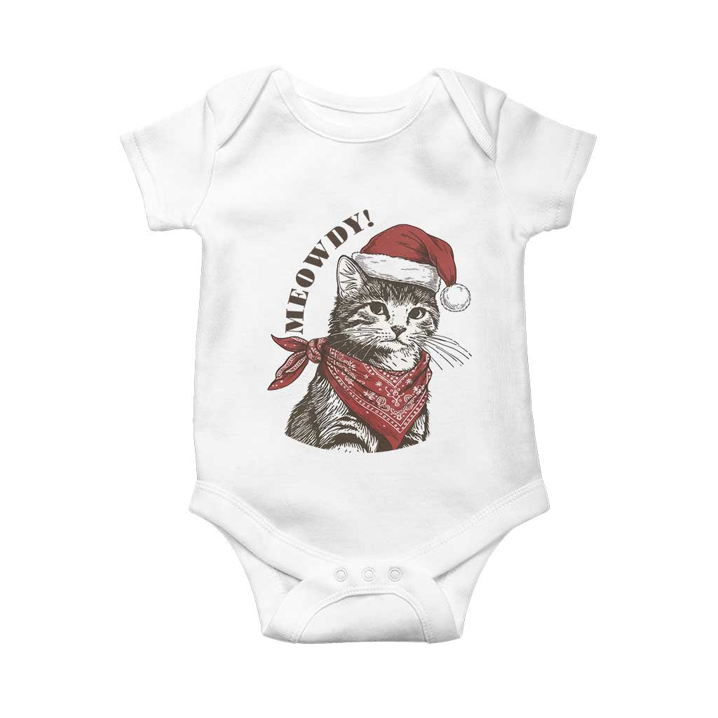 Cowboy Cat Christmas Baby Onesie Meowdy Western Rodeo - Wonder Print Shop