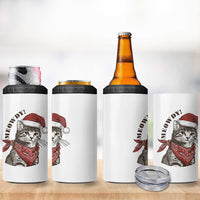 Cowboy Cat Christmas 4 in 1 Can Cooler Tumbler Meowdy Western Rodeo - Wonder Print Shop